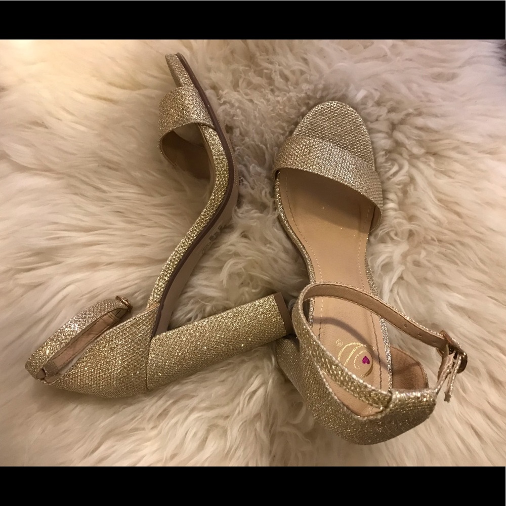 Gold Strappy Heels